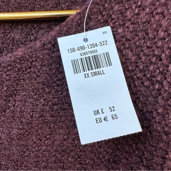 NWT Abercrombie & Fitch Maroon Pullover Dolman Sleeve Knit Sweater - Picture 4 of 10